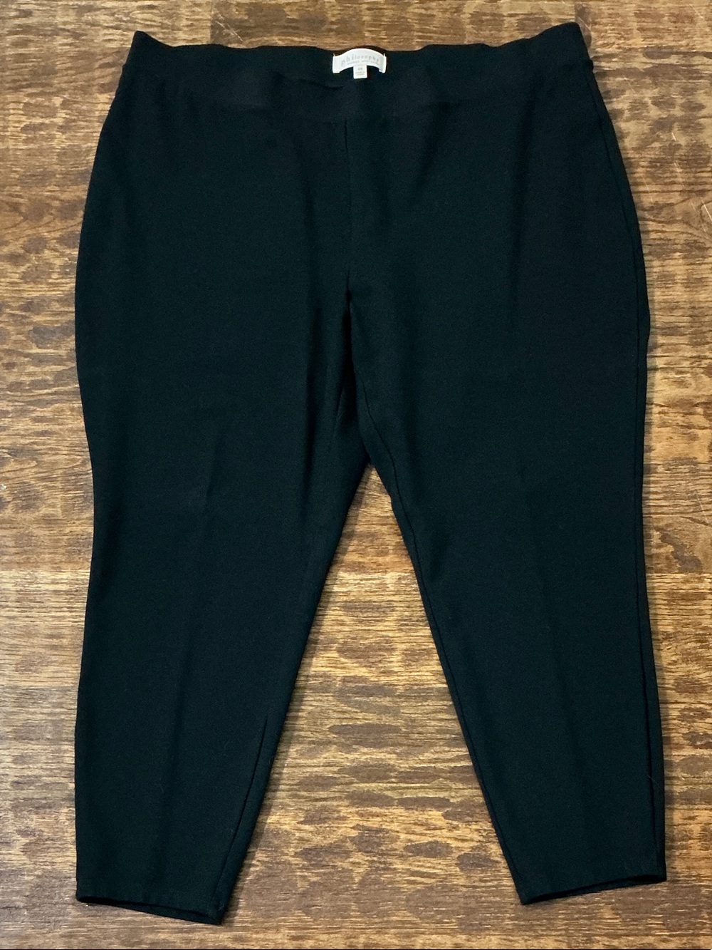 Philosophy Black Pull-On Ponte Ankle Pants Tapered Slim Stretch